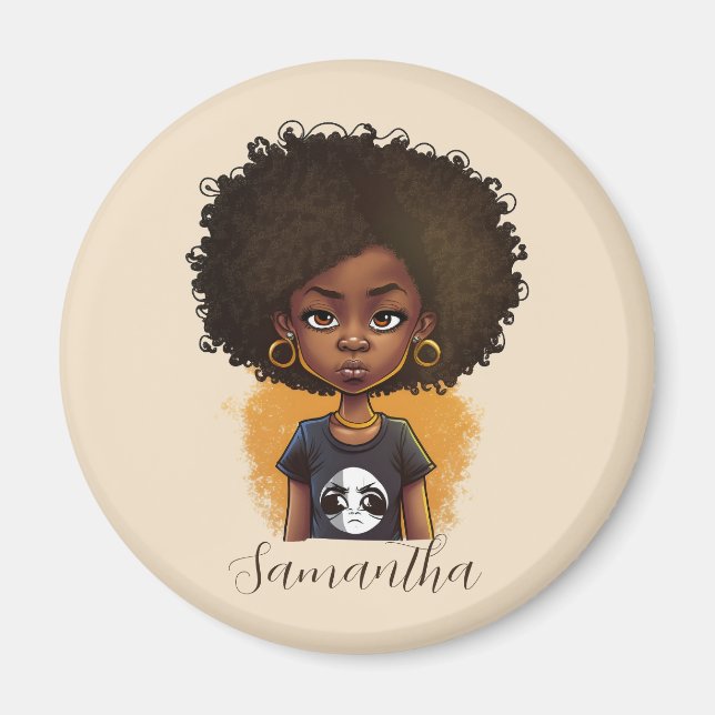 Aimant Simple femme afro (Devant)