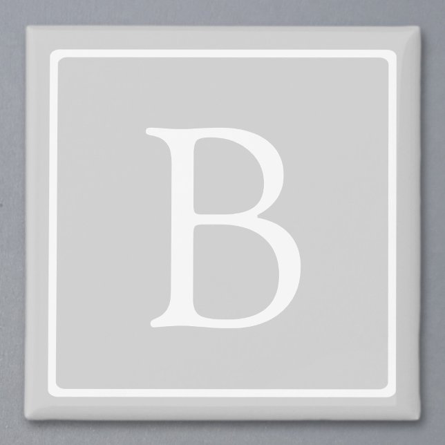 Aimant Simple Light Grey monogram (Créateur téléchargé)