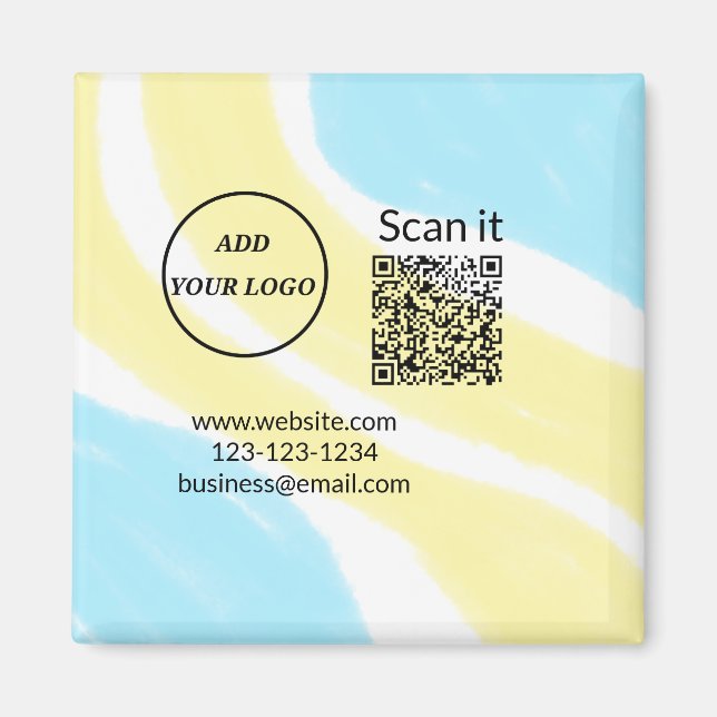 Aimant Simple minimum q r code ajouter logo code d'analys (Devant)
