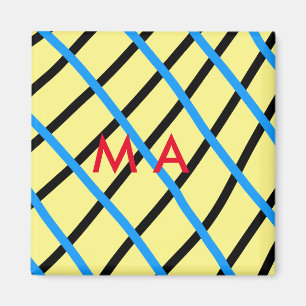 Aimant Simple monogramme ajouter votre nom lettre man min