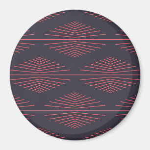 Aimant Simple, rouge, motif traditionnel avec lignes