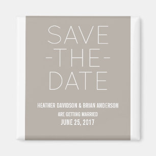 Aimant Simple Save the Date Magnet, Beige