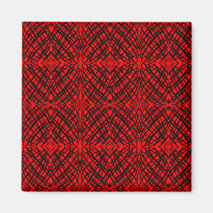 Aimant Simple Scribble Carreaux miroir Rouge