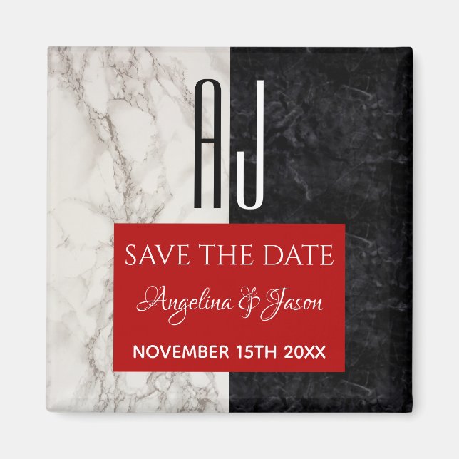 Aimant Simple Typographie Mariage Enregistrer La Date (Devant)