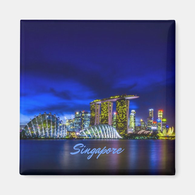 Aimant Singapore City Skyline La Nuit (Devant)