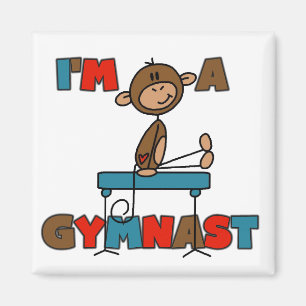 Aimant Singe je suis T-shirts et cadeaux d'un gymnaste