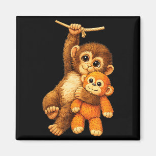 Aimant Singe mignon coup de poing peluche câlin buddy