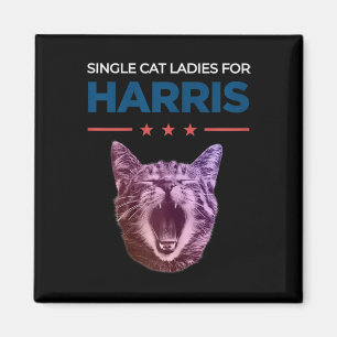 Aimant Single Cat Ladies For Harris 2024 Political