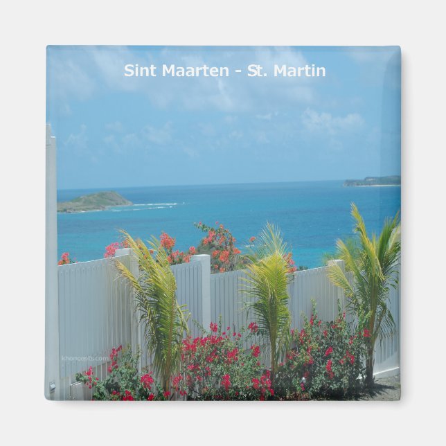 Aimant Sint Maarten - Saint Martin Océan Bleu Mer (Devant)