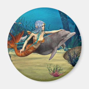 Aimant Sirène avec dauphin