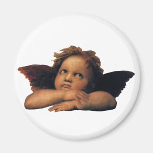 Aimant Sistine Madonna, détails d'Angels par Raphael San