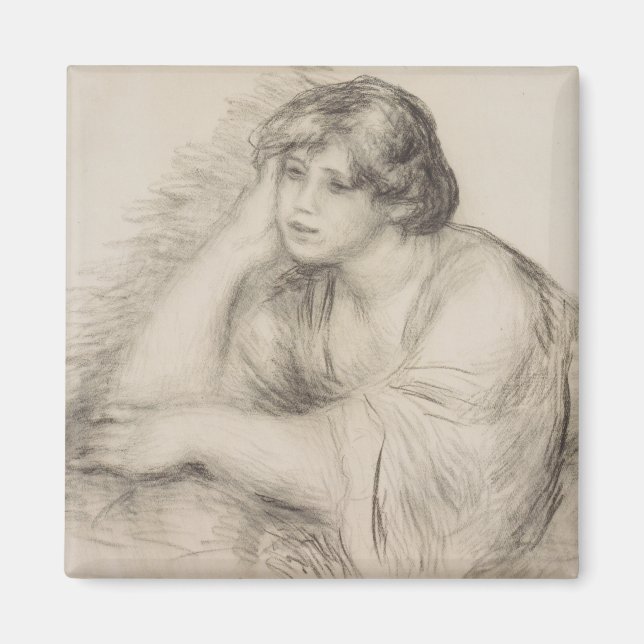 Aimant Sitting Girl (par Pierre-Auguste Renoir) (Devant)
