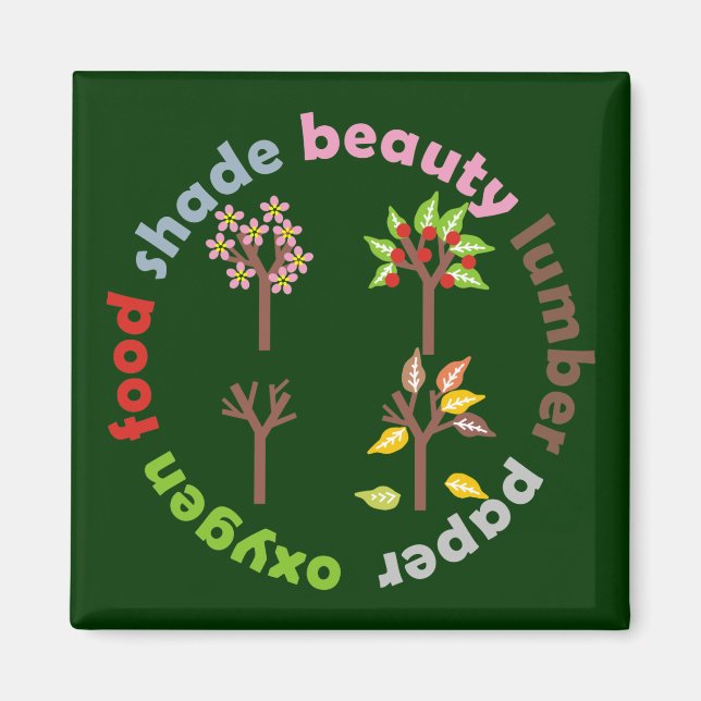 Aimant Six raisons de Plante d'un arbre (Devant)