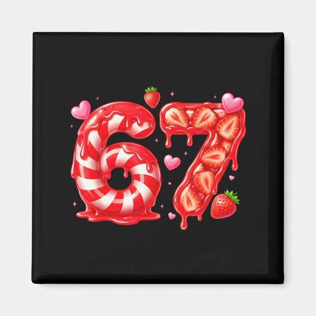 Aimant Six Seven 67 Meme 6 7 Valentines Day Heart Men Wom (Devant)