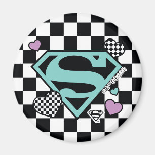 Aimant Skater Girl Supergirl Coeurs S-Shield