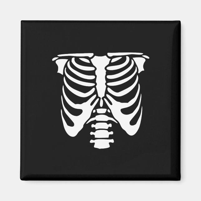 Aimant Skeleton Cage de côtes de la poitrine Os Halloween (Devant)