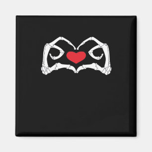 Aimant Skeleton Coeur Et Mains Drôle