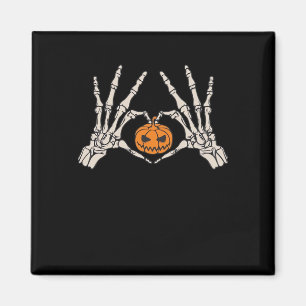 Aimant Skeleton Coeur main et Citrouille Drôle Hondelle c