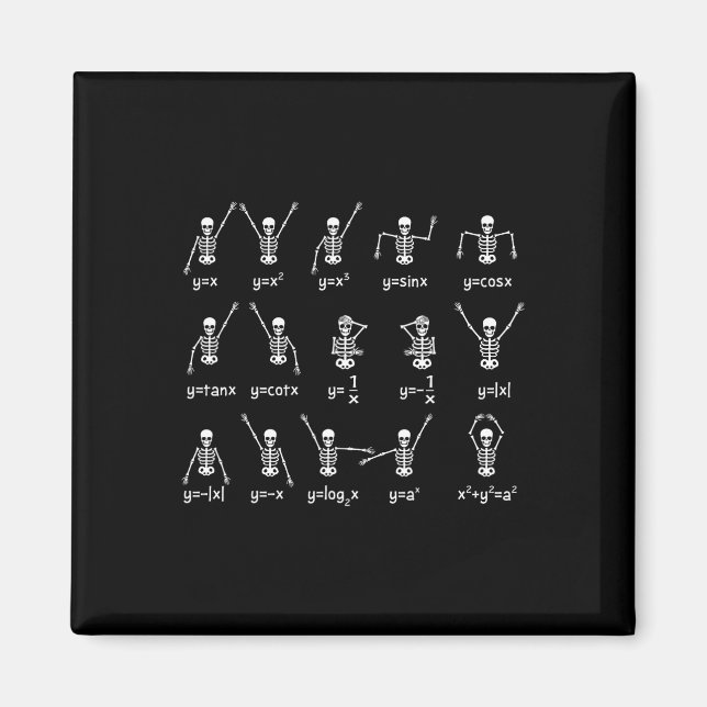Aimant Skeleton Danse Chiffres Équation Math Enseignant H (Devant)