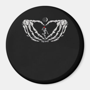 Aimant Skeleton Femme Avec Rouge Dans Le Coeur Fait De Ma