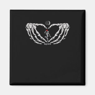 Aimant Skeleton Femme Avec Rouge Dans Le Coeur Fait De Ma