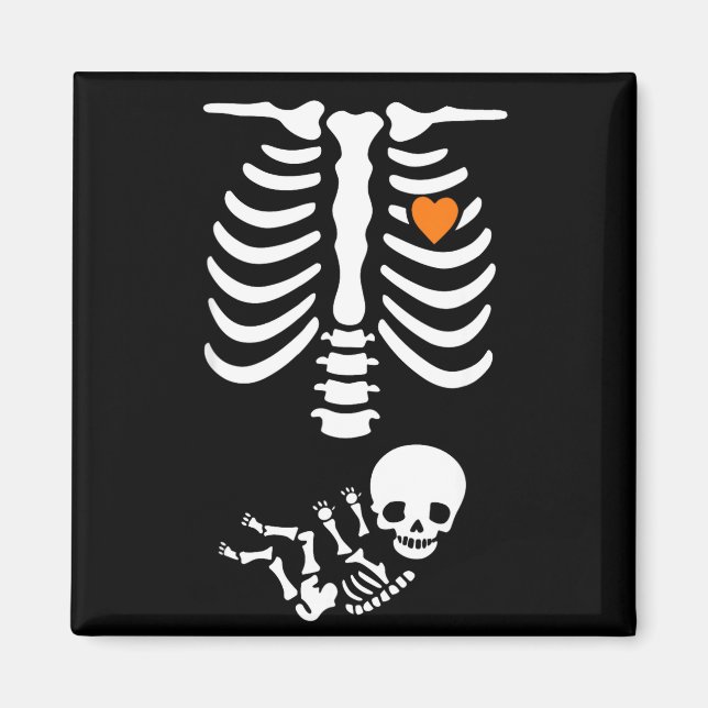 Aimant Skeleton Halloween Maternity Funny Pregnancy 2025  (Devant)