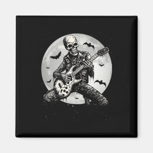 Aimant Skeleton Jouer Guitare Punk Rock Musique Halloween