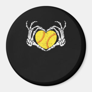Aimant Skeleton Mains Coeur Halloween Costume Softball Wo