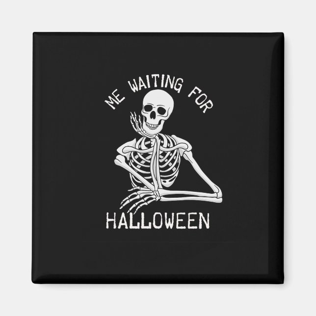 Aimant Skeleton Me En Attendant Halloween (Devant)