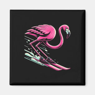 Aimant Ski De Flamant rose Amateur De Ski Ski Pour Hommes