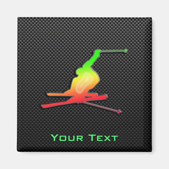 Aimant Ski De Neige Élégant (Devant)