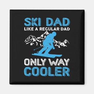Aimant Ski Papa Funny Mignonne Sports d'hiver Ski Cadeau