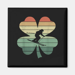 Aimant Ski Rétro Shamrock Patricks Journée Femmes Hommes