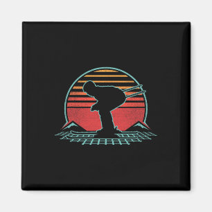 Aimant Ski Retro Vintage 80s Style Skier Cadeau