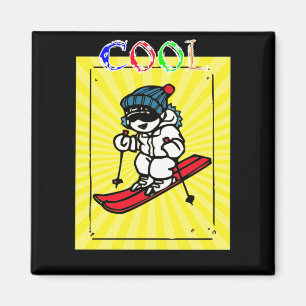 Aimant Skier cool Amateurs de ski cadeau de ski ski