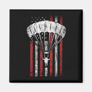 Aimant Skydiver Silhouette - Skydiver American Flag - Sk