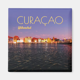 Aimant Skyline de Willemstad at Night (personnalisable)