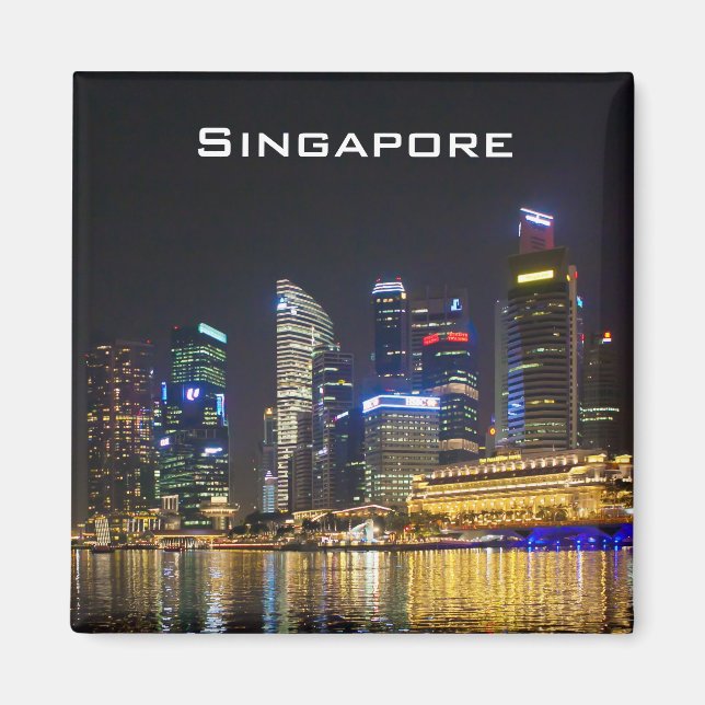 Aimant Skyline Singapour pittoresque (Devant)