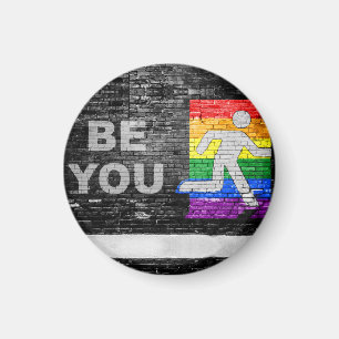 Aimant SlipperyJoe's Be You black brick wall walk figu