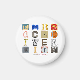 Aimant SlipperyJoe's embrasse diversité lettres découpées