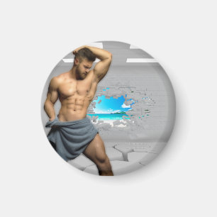 Aimant SlipperyJoe's Man serviette brisée mur de brique b