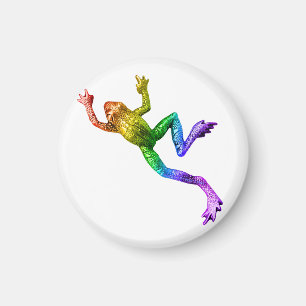 Aimant SlipperyJoe's Pride Frog animal rampant arc-en-cie