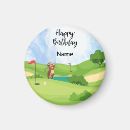 Aimant Sloth Golfer est en vert pour l'anniversaire