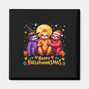 Aimant Sloth Hallothanksmas Halloween Thanksgiving