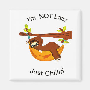 Aimant Sloth in Orange Hammock NOT LAZY JUSTE CHILLIN