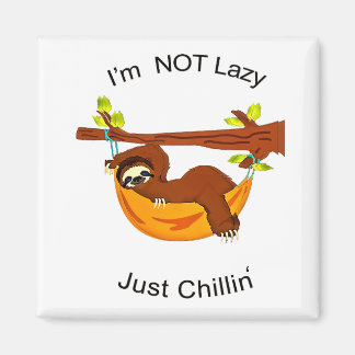Aimant Sloth in Orange Hammock NOT LAZY JUSTE CHILLIN