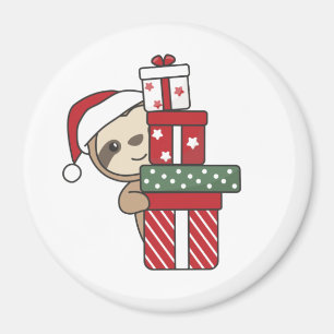 Aimant Sloth Noël Cadeau fentes d'hiver