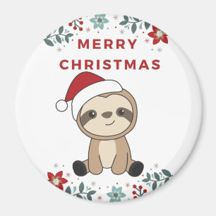 Aimant Sloth Noël Neige Hiver Animaux Machines à Sous Aim