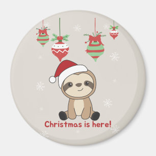 Aimant Sloth Noël Neige Hiver Animaux Machines à Sous Aim