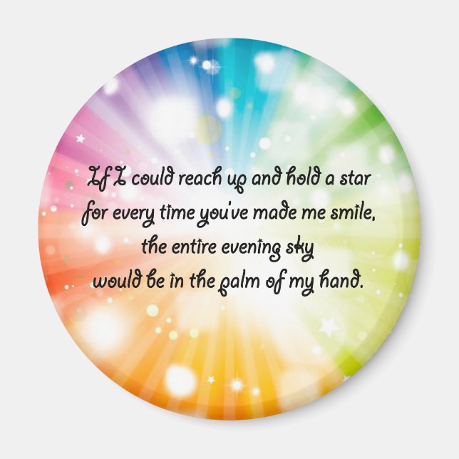 Aimant Smile Inspirational Happy Cote Star Rainbow (Devant)